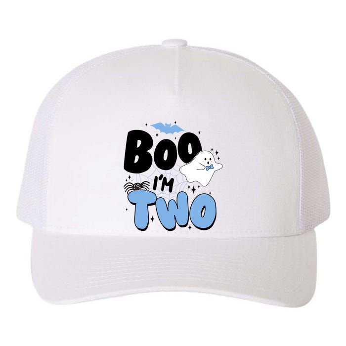 Cute Funny Halloween Boo Im Two Birthday Ghost Boy Yupoong Adult 5-Panel Trucker Hat