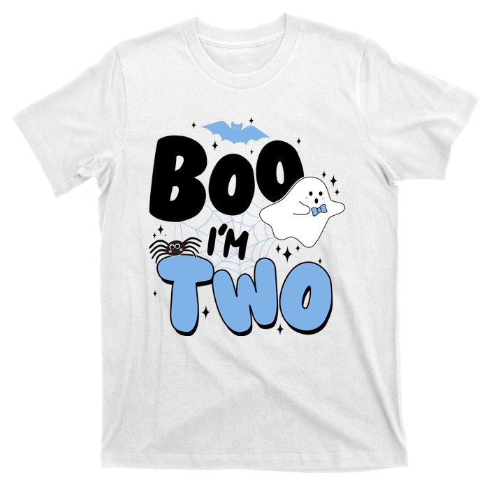 Cute Funny Halloween Boo Im Two Birthday Ghost Boy T-Shirt