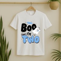 Cute Funny Halloween Boo Im Two Birthday Ghost Boy T-Shirt