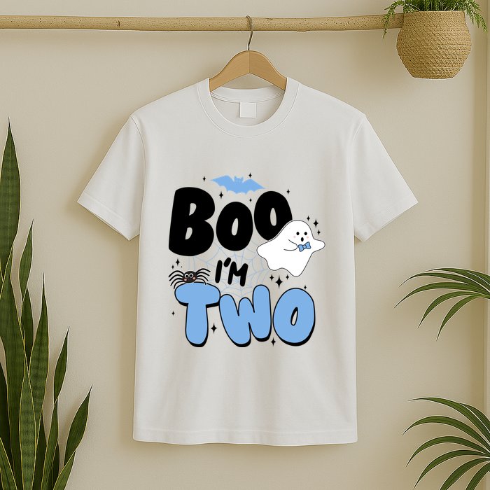 Cute Funny Halloween Boo Im Two Birthday Ghost Boy T-Shirt