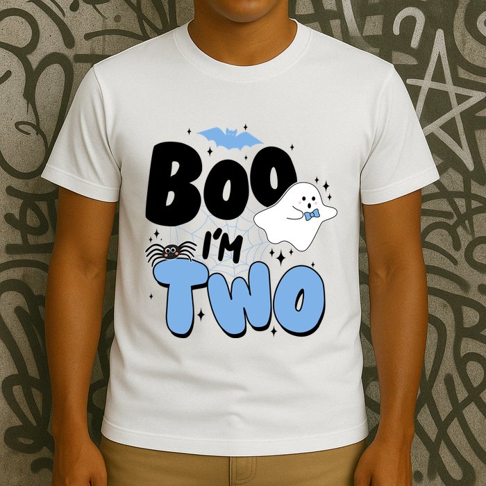 Cute Funny Halloween Boo Im Two Birthday Ghost Boy T-Shirt