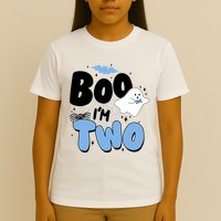Cute Funny Halloween Boo Im Two Birthday Ghost Boy T-Shirt