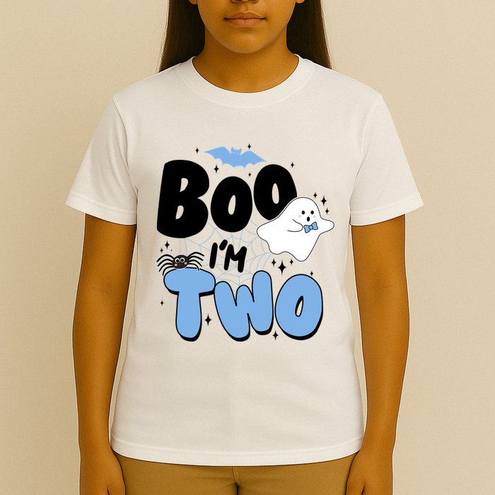 Cute Funny Halloween Boo Im Two Birthday Ghost Boy T-Shirt