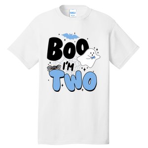 Cute Funny Halloween Boo Im Two Birthday Ghost Boy Tall T-Shirt