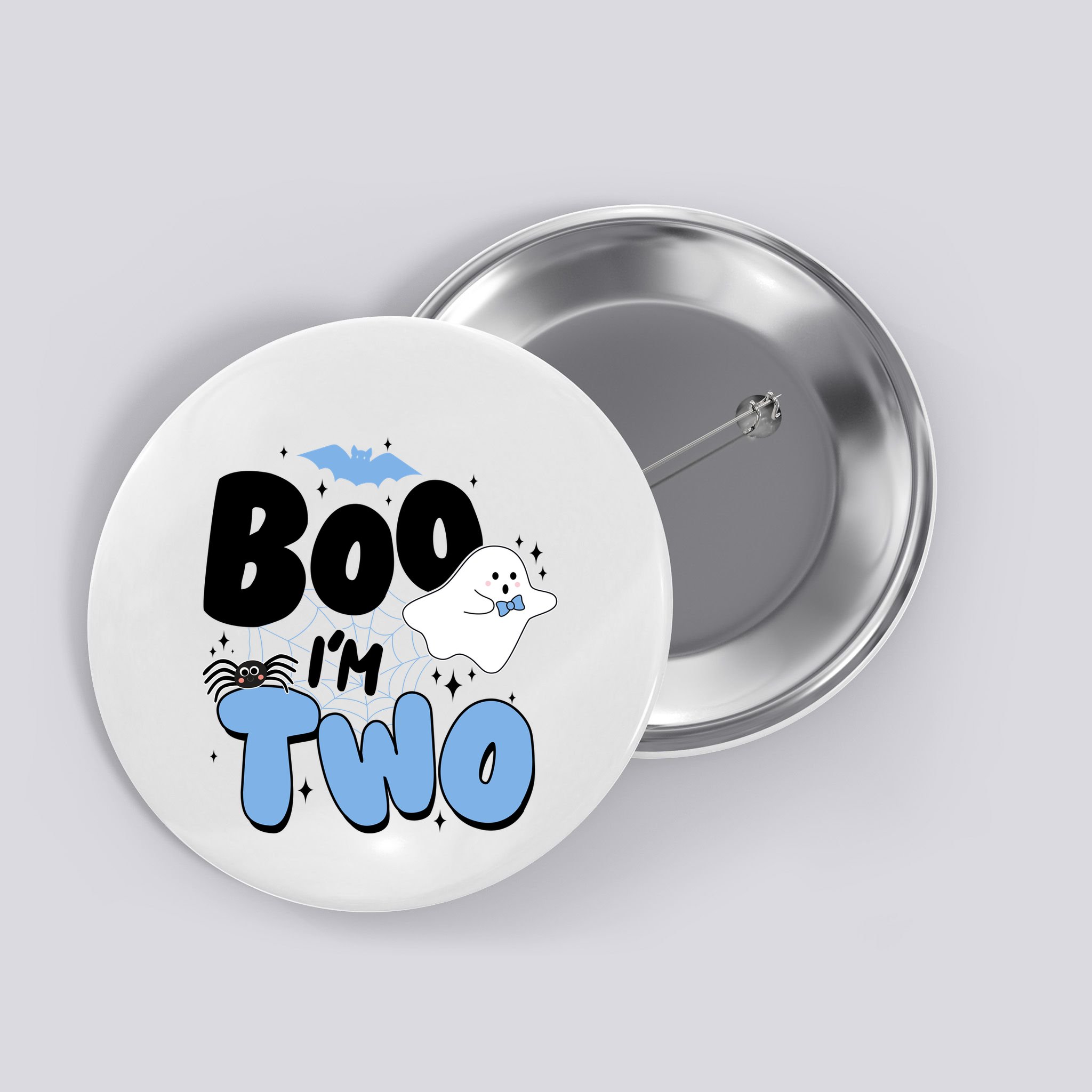 Cute Funny Halloween Boo Im Two Birthday Ghost Boy Button