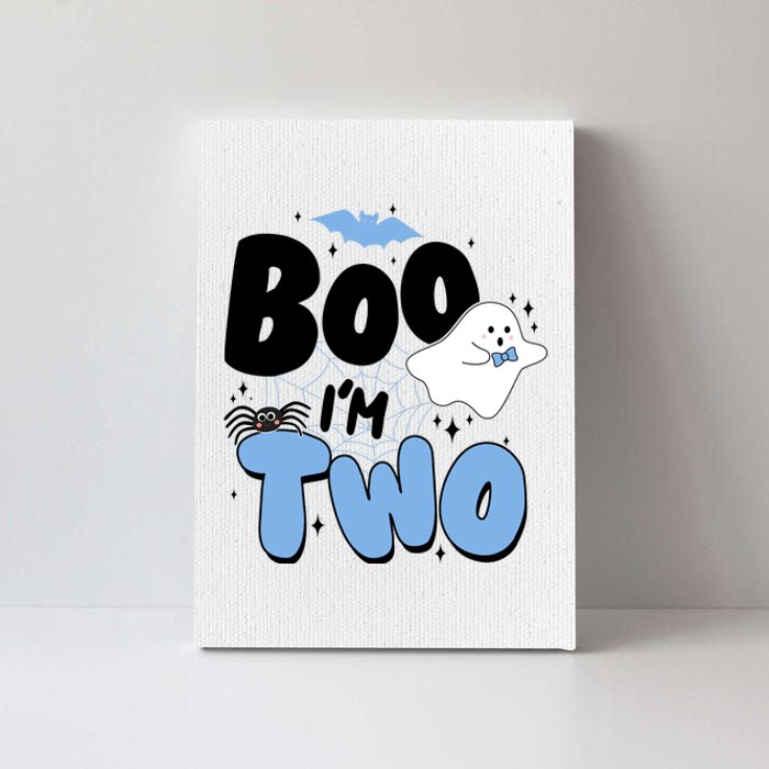 Cute Funny Halloween Boo Im Two Birthday Ghost Boy Canvas