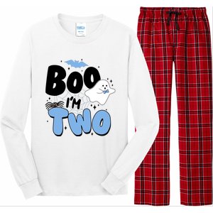 Cute Funny Halloween Boo Im Two Birthday Ghost Boy Long Sleeve Pajama Set