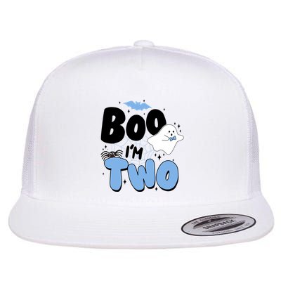Cute Funny Halloween Boo Im Two Birthday Ghost Boy Flatbill Hat