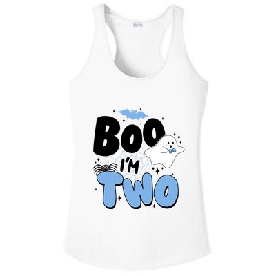 Cute Funny Halloween Boo Im Two Birthday Ghost Boy Ladies PosiCharge Competitor Racerback Tank