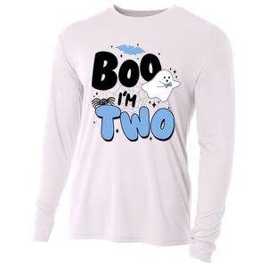 Cute Funny Halloween Boo Im Two Birthday Ghost Boy Cooling Performance Long Sleeve Crew