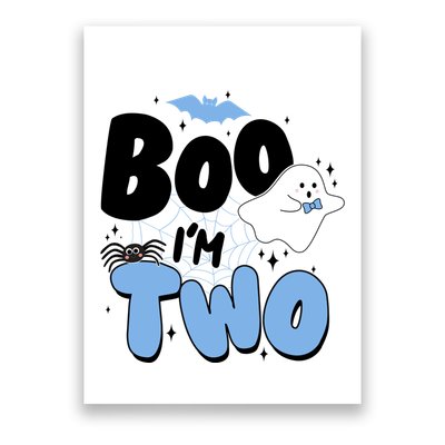 Cute Funny Halloween Boo Im Two Birthday Ghost Boy Poster