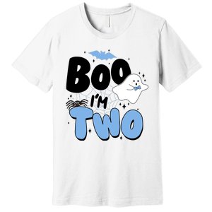 Cute Funny Halloween Boo Im Two Birthday Ghost Boy Premium T-Shirt