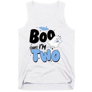 Cute Funny Halloween Boo Im Two Birthday Ghost Boy Tank Top