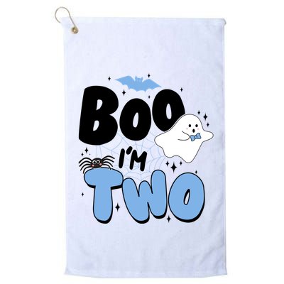 Cute Funny Halloween Boo Im Two Birthday Ghost Boy Golf Towel