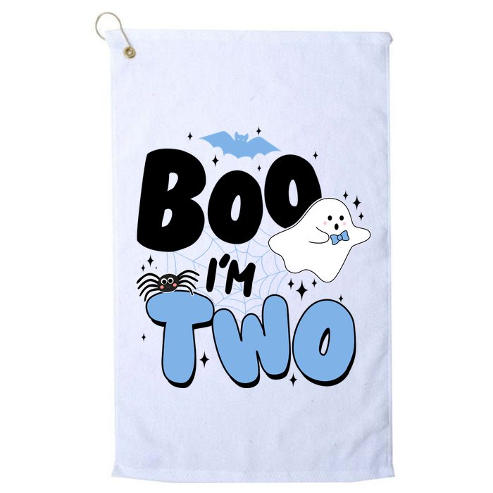 Cute Funny Halloween Boo Im Two Birthday Ghost Boy Golf Towel