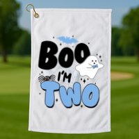 Cute Funny Halloween Boo Im Two Birthday Ghost Boy Golf Towel