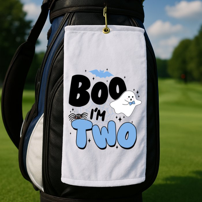 Cute Funny Halloween Boo Im Two Birthday Ghost Boy Golf Towel