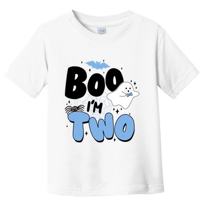 Cute Funny Halloween Boo Im Two Birthday Ghost Boy Toddler T-Shirt