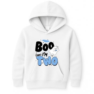 Cute Funny Halloween Boo Im Two Birthday Ghost Boy Kids Hoodie