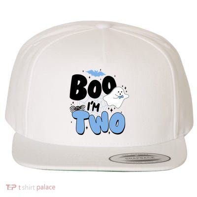 Cute Funny Halloween Boo Im Two Birthday Ghost Boy Wool Snapback Cap