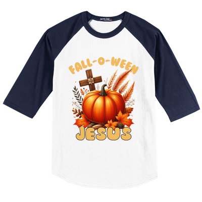 Christian Falloween Halloween Pun (Following) Jesus Cool Gift Baseball Sleeve Shirt