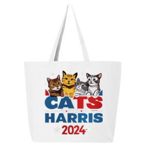 Cats For Harris 2024 Kamala Harris For President 2024 Gift 25L Jumbo Tote