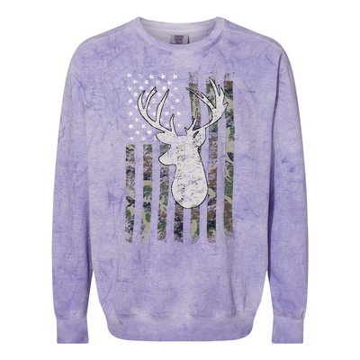 Camouflage Flag Hunter Buck Deer Hunting Colorblast Crewneck Sweatshirt