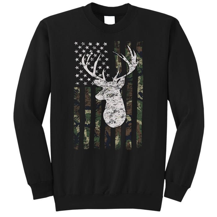 Camouflage Flag Hunter Buck Deer Hunting Sweatshirt