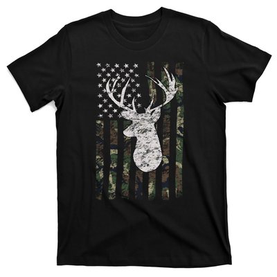 Camouflage Flag Hunter Buck Deer Hunting T-Shirt