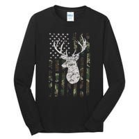 Camouflage Flag Hunter Buck Deer Hunting Tall Long Sleeve T-Shirt