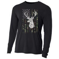 Camouflage Flag Hunter Buck Deer Hunting Cooling Performance Long Sleeve Crew