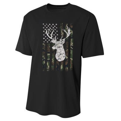 Camouflage Flag Hunter Buck Deer Hunting Performance Sprint T-Shirt