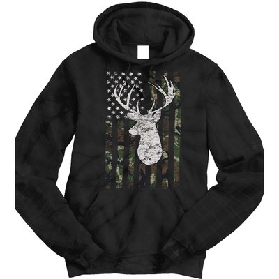 Camouflage Flag Hunter Buck Deer Hunting Tie Dye Hoodie