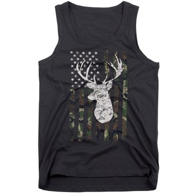 Camouflage Flag Hunter Buck Deer Hunting Tank Top