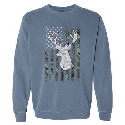 Camouflage Flag Hunter Buck Deer Hunting Garment-Dyed Sweatshirt