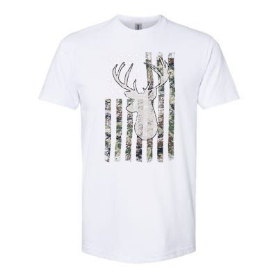 Camouflage Flag Hunter Buck Deer Hunting Softstyle CVC T-Shirt