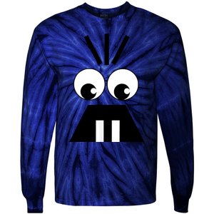 Creepy Face Halloween Carrots Costume Tie-Dye Long Sleeve Shirt