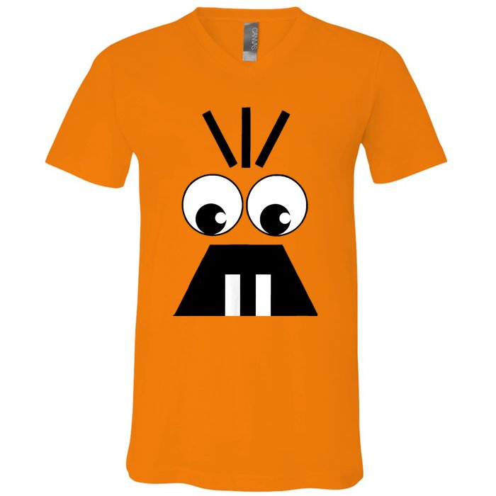 Creepy Face Halloween Carrots Costume V-Neck T-Shirt