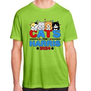 Cats For Harris Vote Kamala Harris 2024 Election Adult ChromaSoft Performance T-Shirt