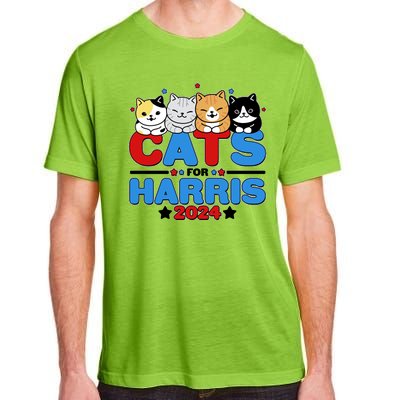 Cats For Harris Vote Kamala Harris 2024 Election Adult ChromaSoft Performance T-Shirt