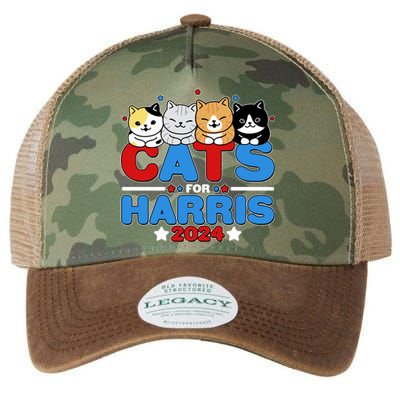 Cats For Harris Vote Kamala Harris 2024 Election Legacy Tie Dye Trucker Hat