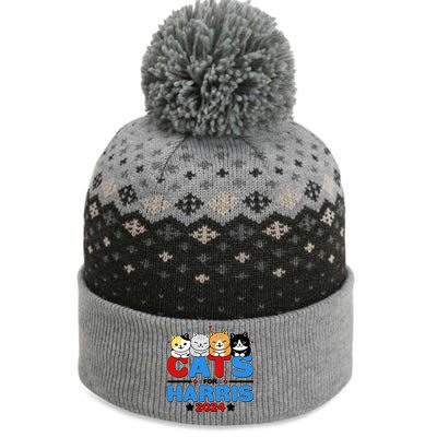 Cats For Harris Vote Kamala Harris 2024 Election The Baniff Cuffed Pom Beanie