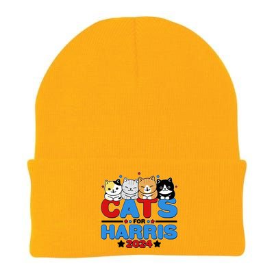 Cats For Harris Vote Kamala Harris 2024 Election Knit Cap Winter Beanie