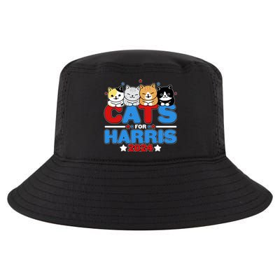 Cats For Harris Vote Kamala Harris 2024 Election Cool Comfort Performance Bucket Hat