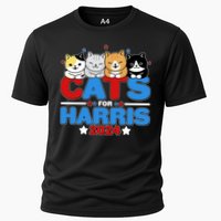 Cats For Harris Vote Kamala Harris 2024 Election Cooling Performance Crew T-Shirt