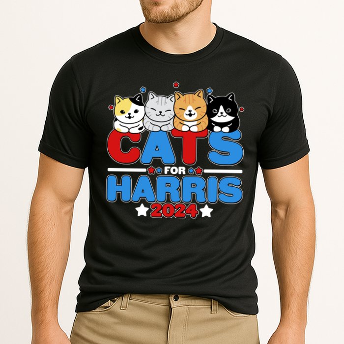 Cats For Harris Vote Kamala Harris 2024 Election Cooling Performance Crew T-Shirt