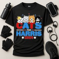 Cats For Harris Vote Kamala Harris 2024 Election Cooling Performance Crew T-Shirt