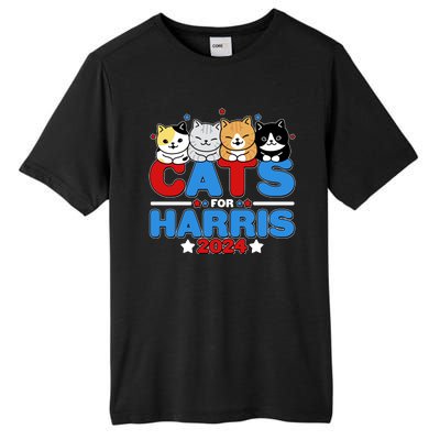 Cats For Harris Vote Kamala Harris 2024 Election Tall Fusion ChromaSoft Performance T-Shirt