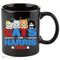 Cats For Harris Vote Kamala Harris 2024 Election 11oz C Handle Ceramic Mug