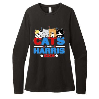 Cats For Harris Vote Kamala Harris 2024 Election Womens CVC Long Sleeve Shirt